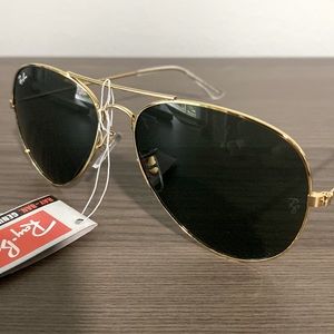 Ray-Ban Unisex Aviator Sunglasses Gold & Green